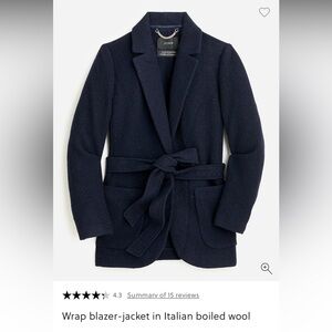 J Crew Wrap Blazer in italian boiled wool